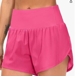 The Gym People Hot Pink Spandex Workout Shorts, NWT, Medium